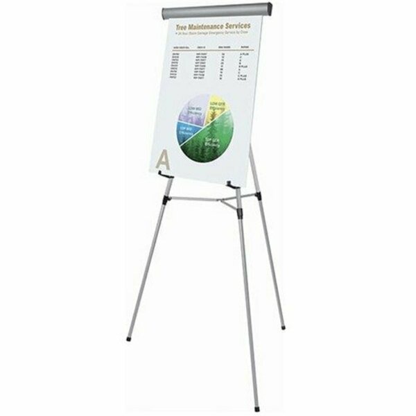 Bi-Silque MasterVisi FLX05102MV, Telescoping Tripod Display Easel, Adjusts 38in To 69in High, Metal, Silver BVCFLX05102MV